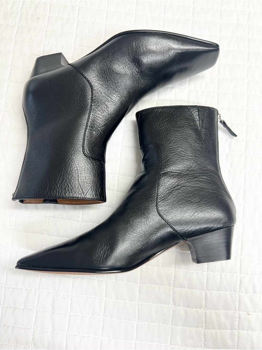Madewell The Lexie Ankle Boot in True Black Leather Size 8.5 - Picture 9 of 11
